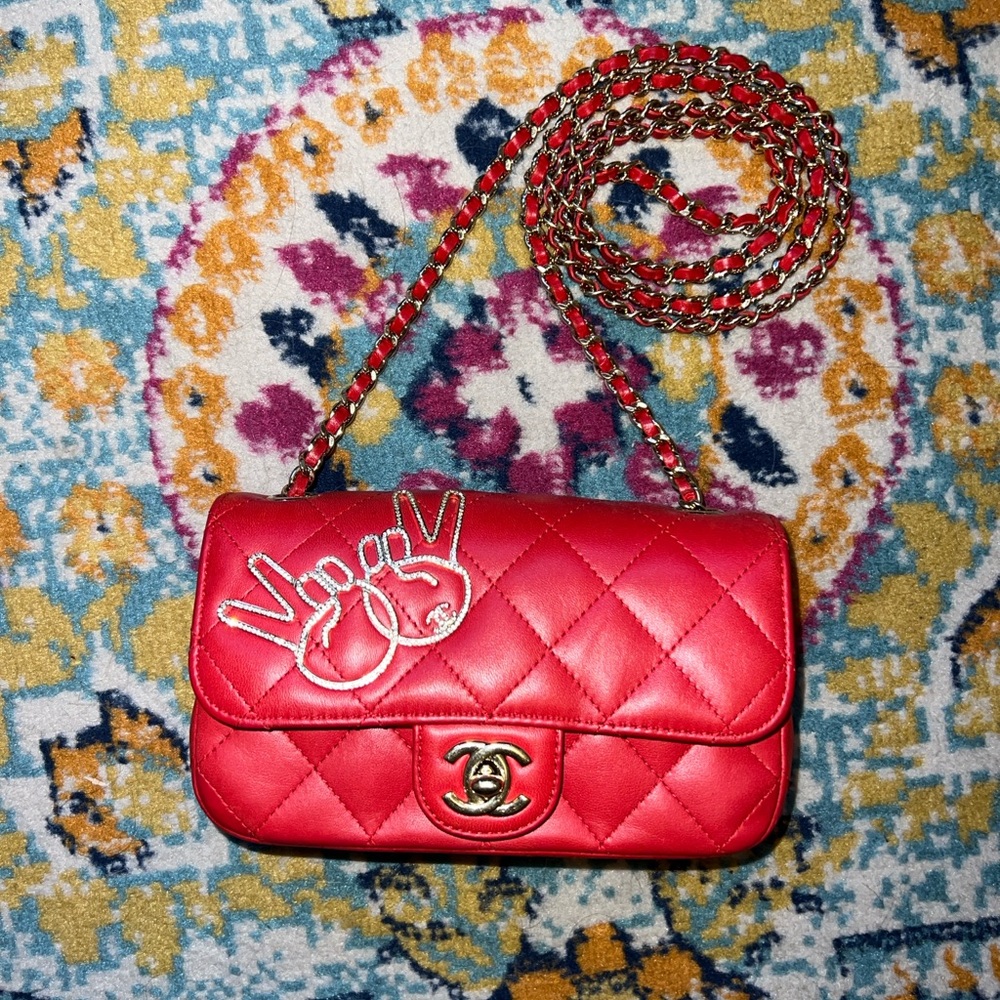 CHANEL MATELASSE EXTRA MINI LAMBSKIN  SHOULDER BAG